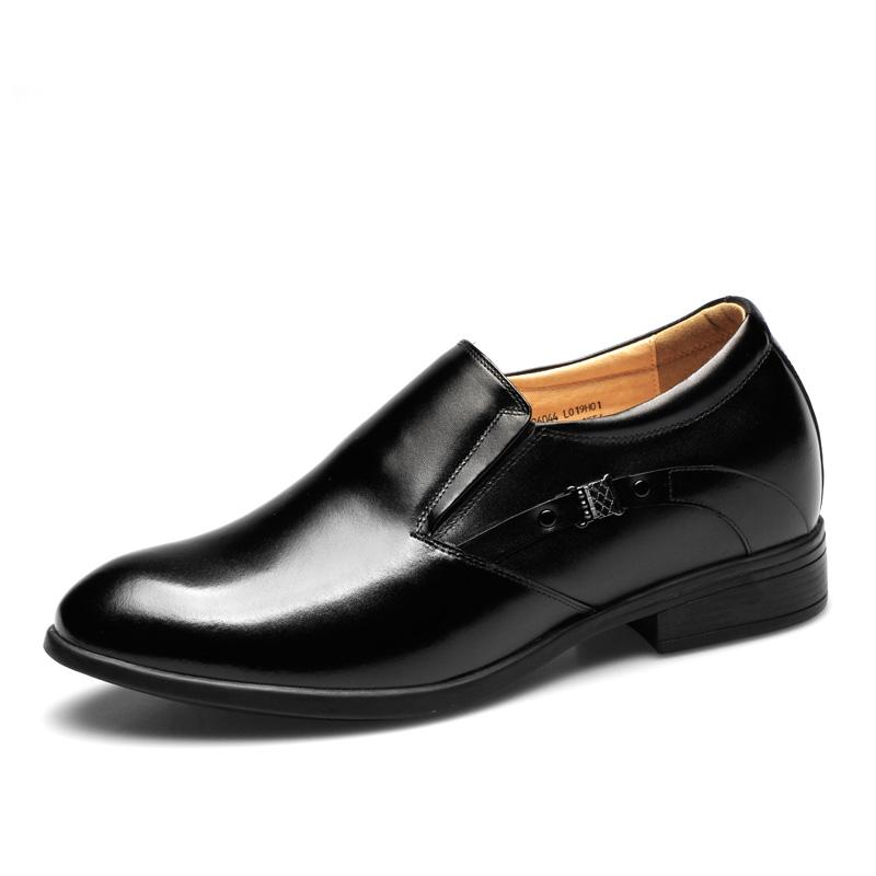 男士内增高鞋 正装鞋 内增高6.5cm 黑色 商品货号：L019H01【乐昂】