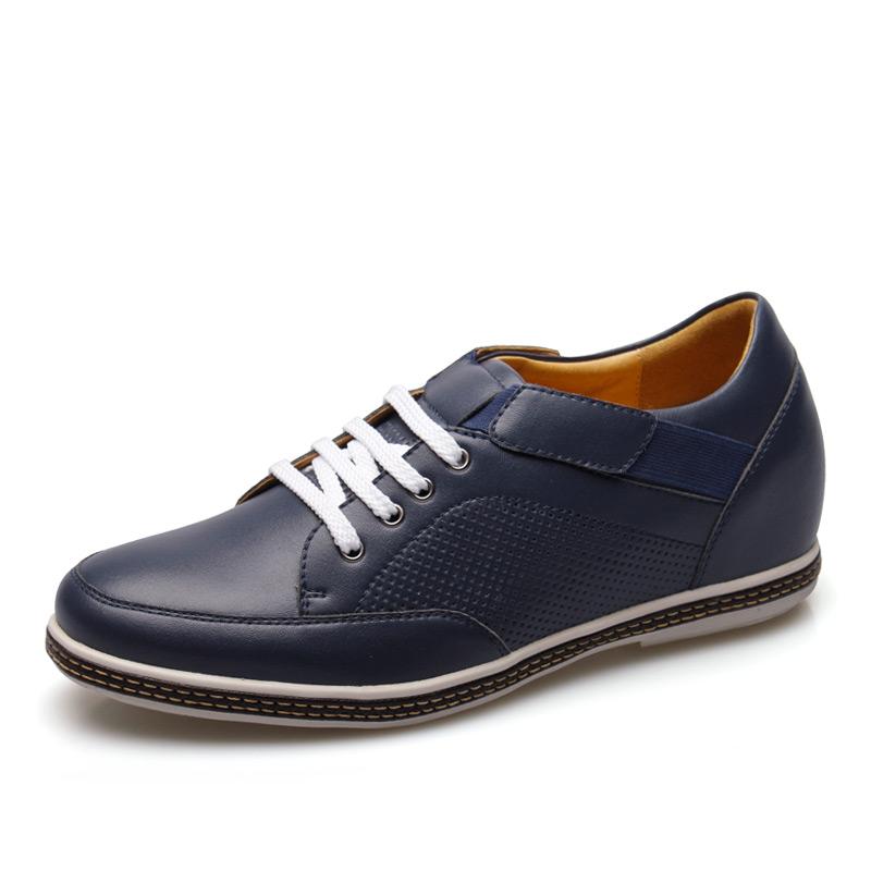 男士内增高鞋 商务休闲 内增高6.5cm 蓝色 商品货号：L230L01-3【乐昂】