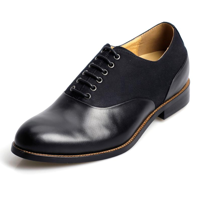 男士内增高鞋 正装鞋 内增高5.5cm 黑色 商品货号：303C02-1【何金昌】