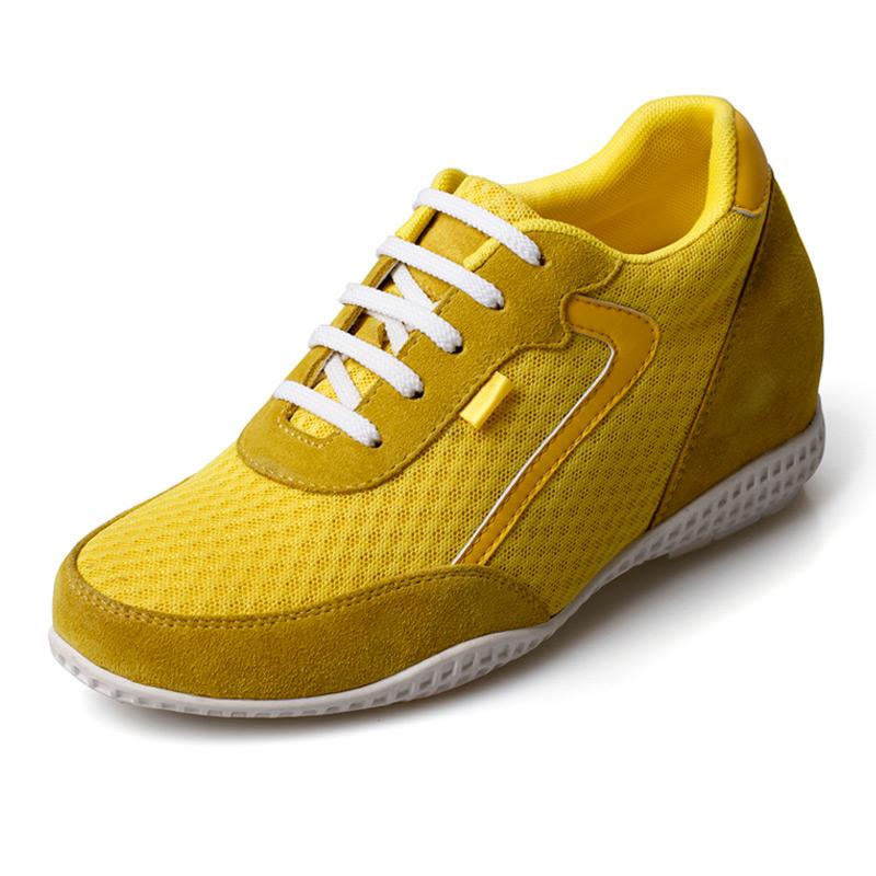 女士内增高鞋 旅游运动鞋 内增高7cm 黄色 商品货号：W15H20-2【赫升】