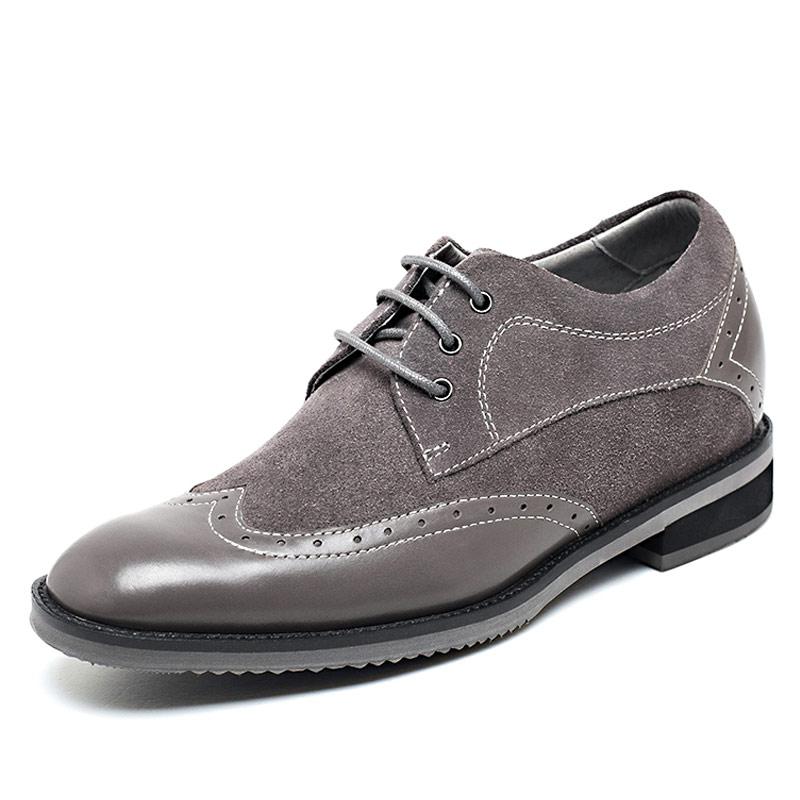 男士内增高鞋 正装鞋 内增高 灰色 商品货号：H52335K102D【何金昌】
