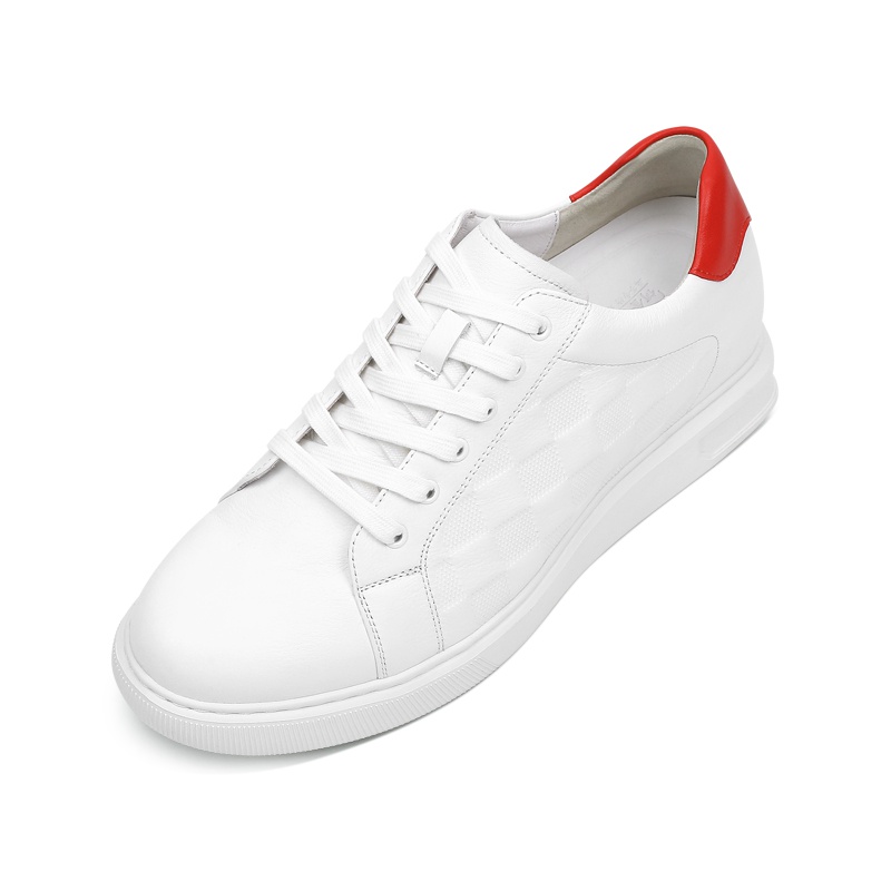 男士内增高鞋 日常休闲鞋 内增高7CM 白色 商品货号：H3C130B1412D【何金昌】